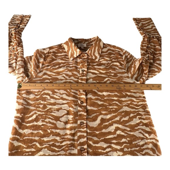 CAMILA COELHO Myla Shirt Dress‎ in Brown Zebra Size Small - Picture 8 of 14